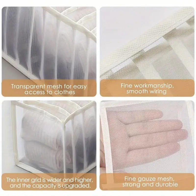 7 Grids Foldable Drawer Dividers Cloth Organizers