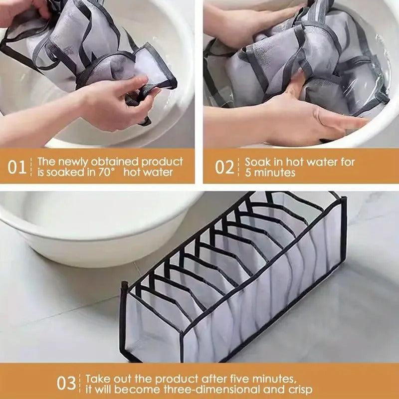 7 Grids Foldable Drawer Dividers Cloth Organizers