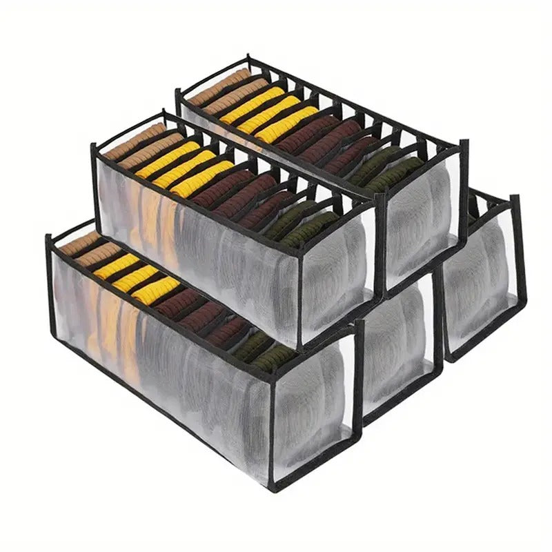 7 Grids Foldable Drawer Dividers Cloth Organizers