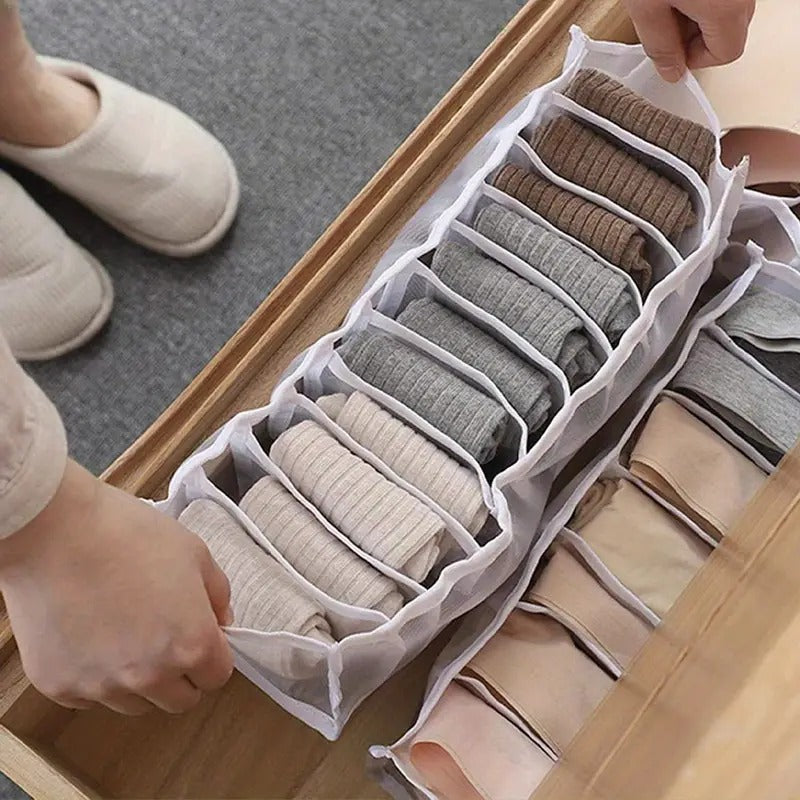 7 Grids Foldable Drawer Dividers Cloth Organizers