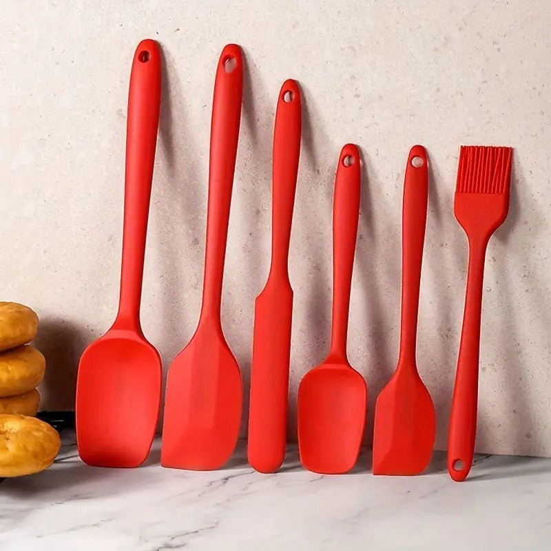 6 PIS Silicone Kitchen Spatula (Red)