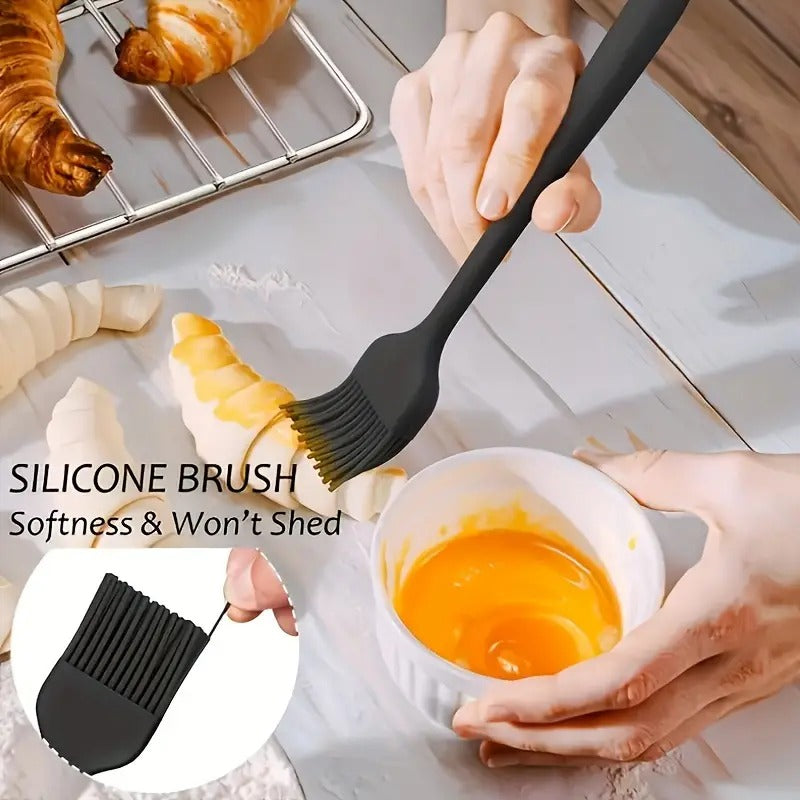 6 PIS Silicone Kitchen Spatula (Black)