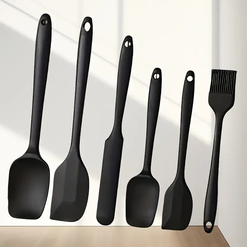 6 PIS Silicone Kitchen Spatula (Black)