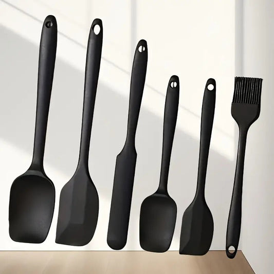 6 PIS Silicone Kitchen Spatula (Black)